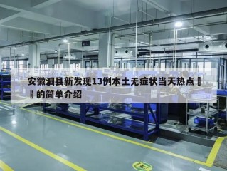 安徽泗县新发现13例本土无症状当天热点㊙️的简单介绍