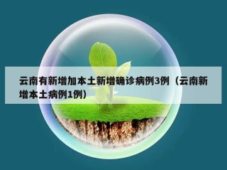 云南有新增加本土新增确诊病例3例（云南新增本土病例1例）