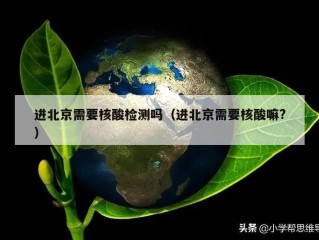 进北京需要核酸检测吗（进北京需要核酸嘛?）